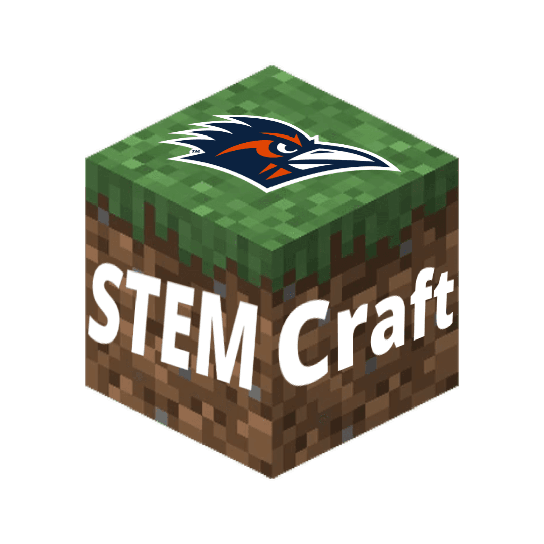 A Mincraft Block with the text Stem Craft